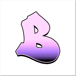 Letter B - Pink fade Posters and Art